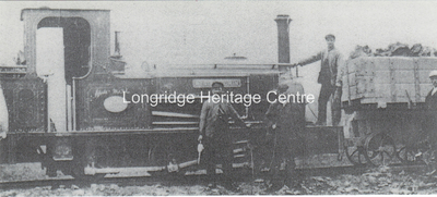 481A - Spade Mill Reservoir - Locomotive West Baldwin and foreman - 1910
