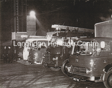 485B - Longridge Fire Brigade - Showing engines at the opening - 1967