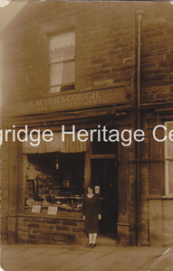 490C - Market Place - J Myerscough's shop at the corner of Berry Lane - 1927