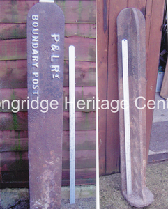 587C - Railway Relics - Beware of Trains & Boundary Post - Unknown