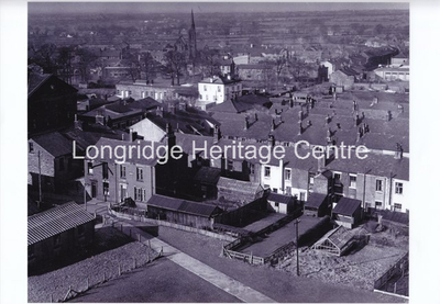 703 - Aerial View - Foley's Path and rear of Mersey Street houses - 1969