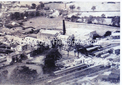 738 - Aerial View - Railway Station, Crumpax Mill, Berry Lane - 1945