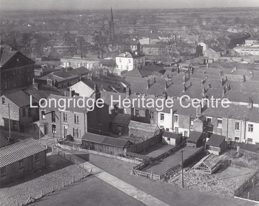 215A - St Paul's Church - A view from the church tower of Irwell Street and Towneley Gardens - 1969