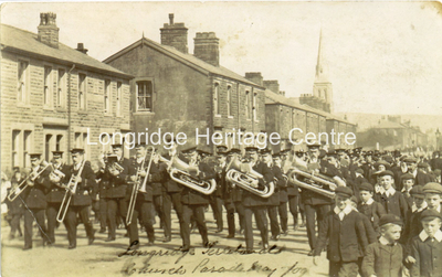 239B - Longridge Band - Heading the local Territorials along Pitt Street - 1909