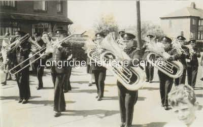 240C - Longridge Band - Heading a Field Day parade along Little Lane - 1965