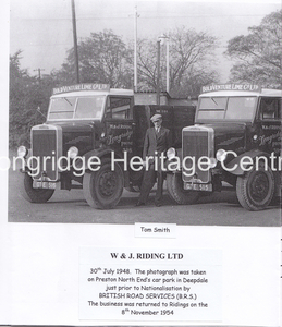 251F - Riding's Lorries - A lineup photographed at Deepdale - 1948