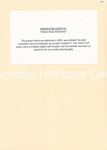 923 - Ribchester Hospital - Intro Text for pics 925 - 960 - 2001