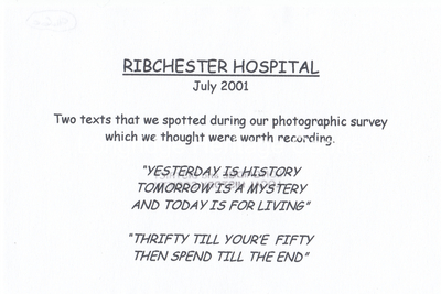 946C - Ribchester Hospital - Inside the buildings - 2001