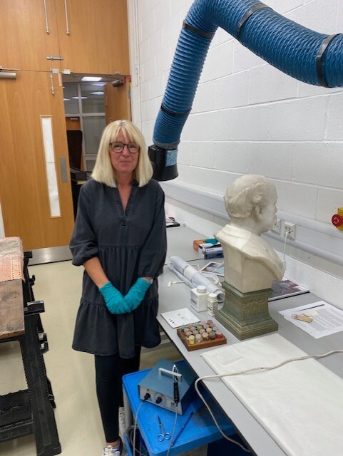 Lancashire Consrevation Studio laser cleaning of sculpture 