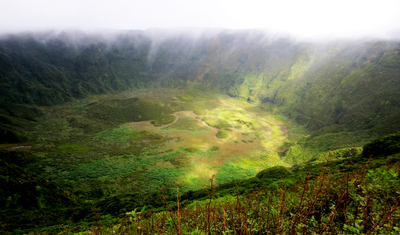 Volcano crater as the mist begins to envelop it - JennyTucker.