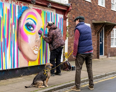 Patiently Watching The Street Artist - Pat Ainger