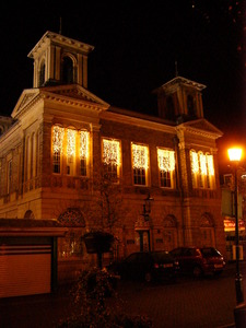 Market House at night, main entrance