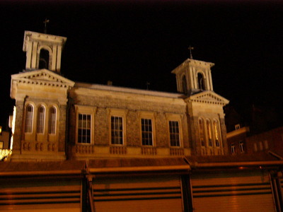 A dark Market House, 9.15pm