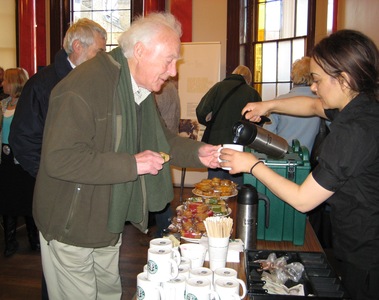 Coffee before talks on deer 