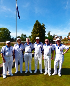 The competitors group together before the Harry Turner Triples Final.
