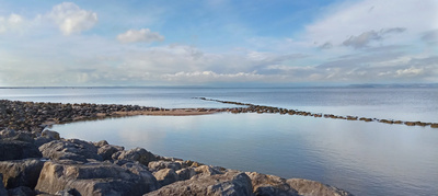 omm. Morecambe Shore - Boating Pool at Spring Tide by Joe Greenhough