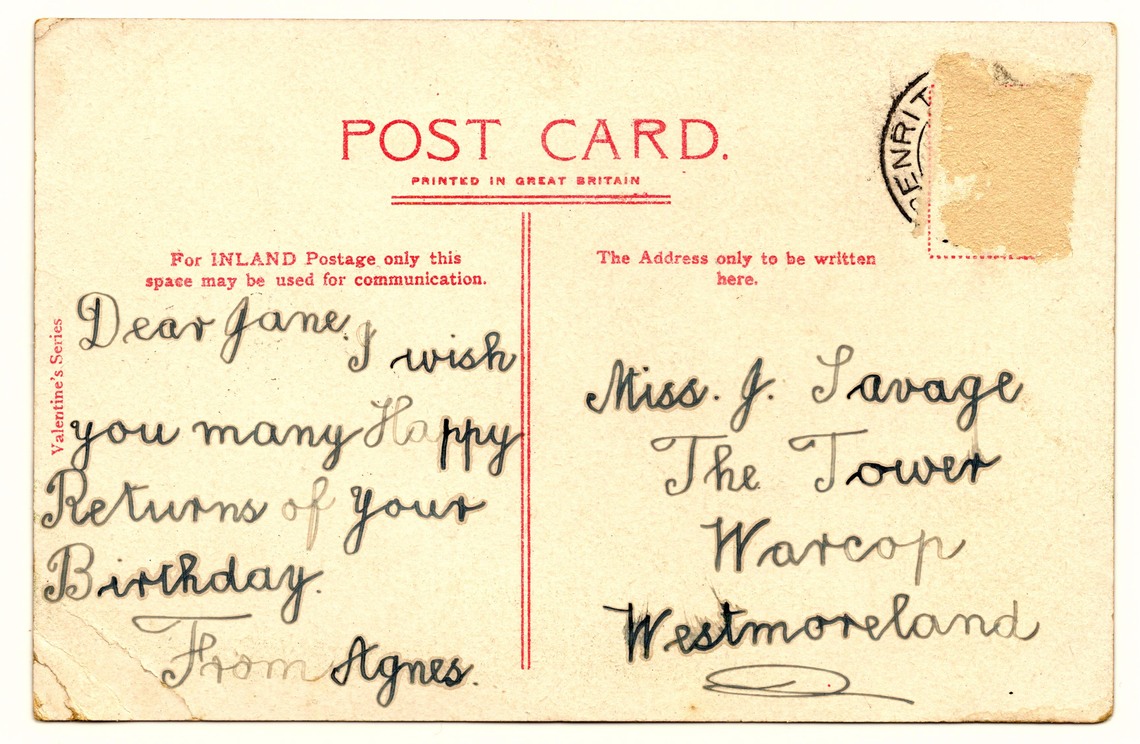 Musgrave Bridge 1894 Valentine reverse