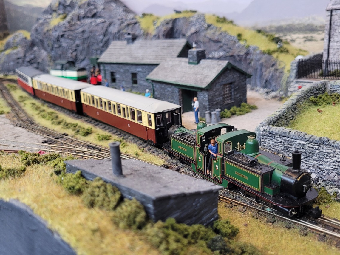 &#39;Merddin Emrys&#39; with passenger train