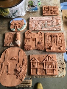 Clay tiles fired