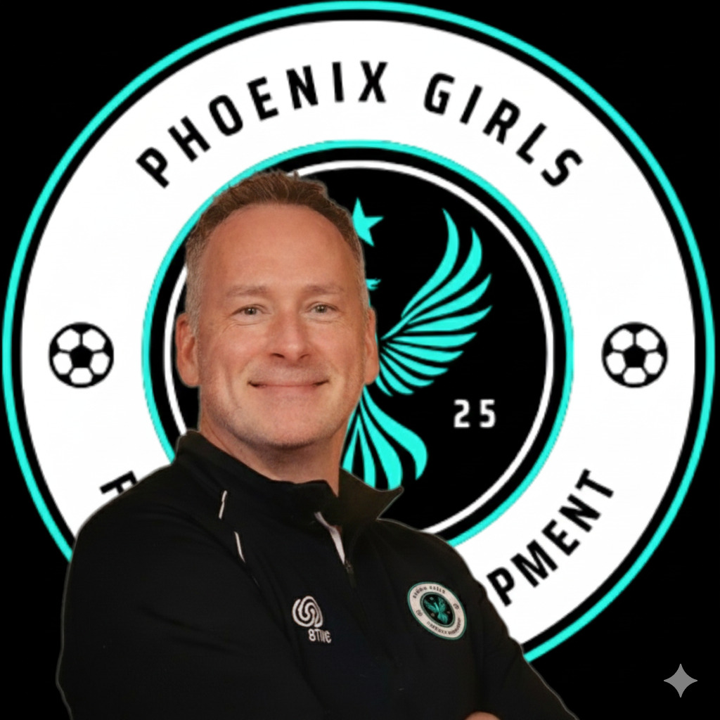 Mike in front of Phoenix logo