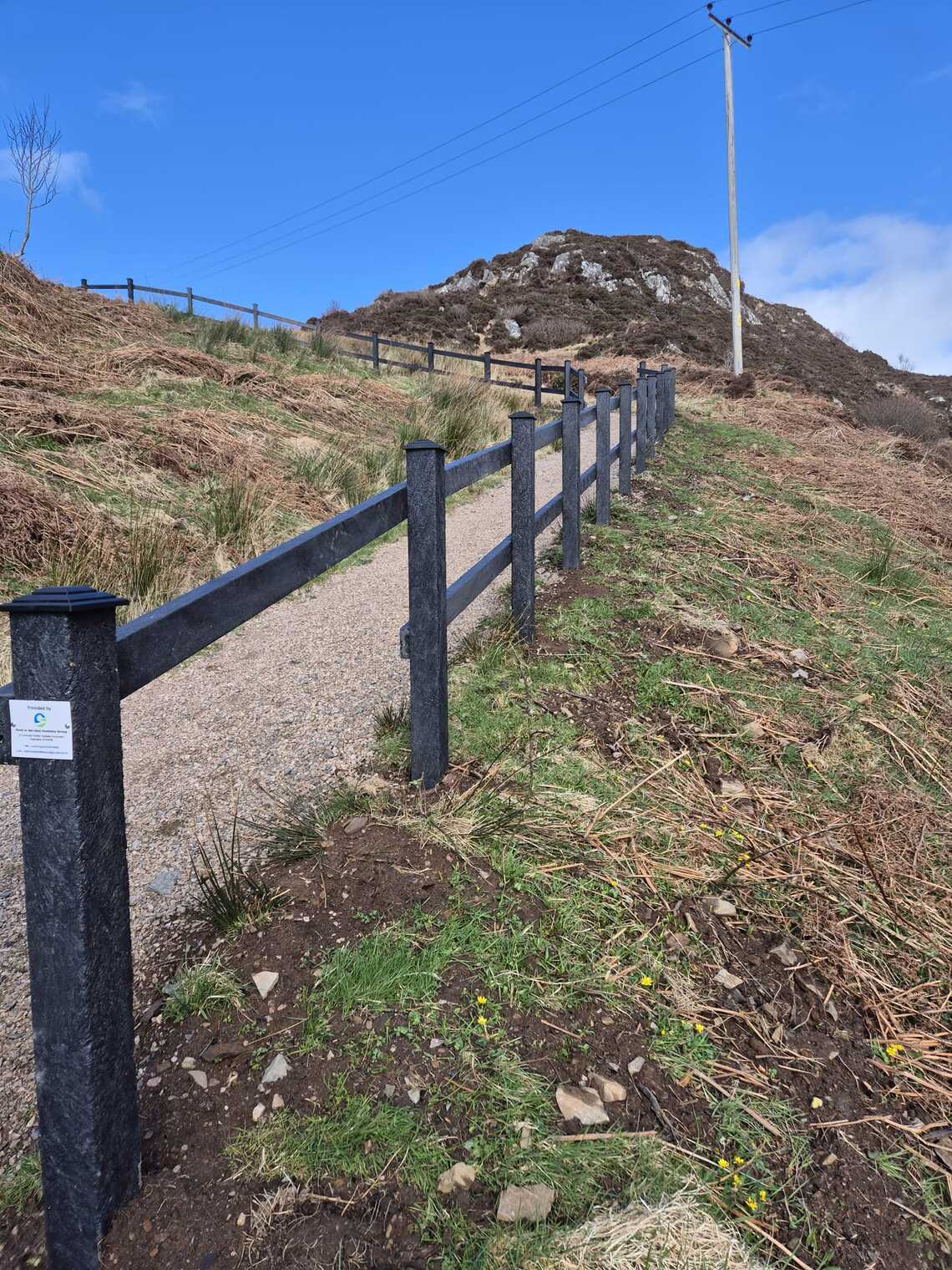 handrail on Circular Walk from King's Way to main path with post caps