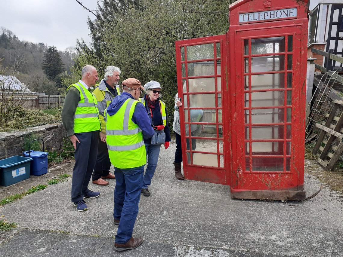 The restored GPO telephone box in its new home in Normandy