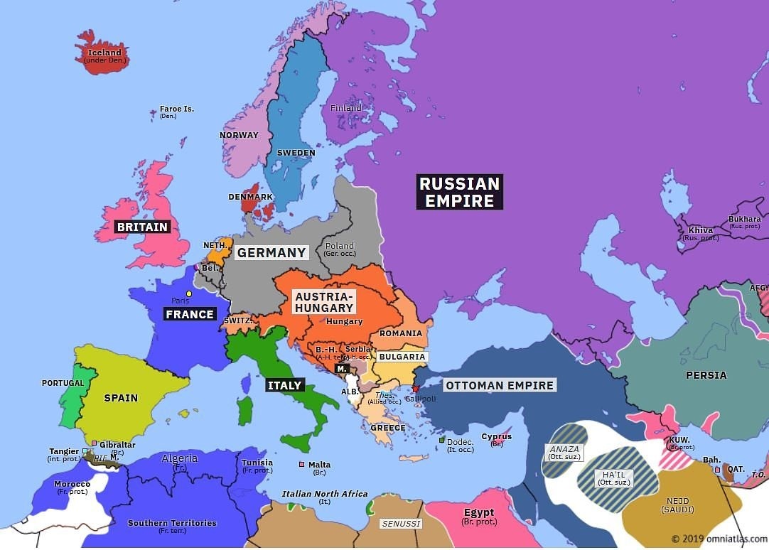 Europe in November 1915