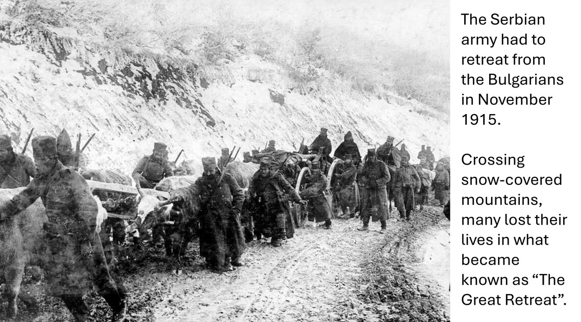 Serbia retreats across the mountains