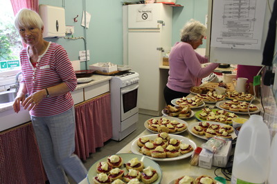 Preparing the food for the Tea Party