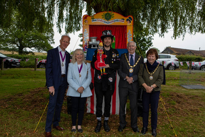 The Mayor, Mayoress, Deputy Mayor and Consort with Punch