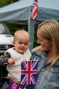 A happy young visitor getting into the spirit!