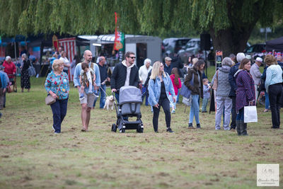 People arriving ready to enjoy themselves