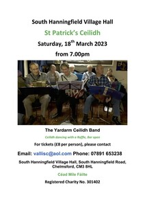 St Patrick's Irish Ceilidh (dance) 18th March 2023 