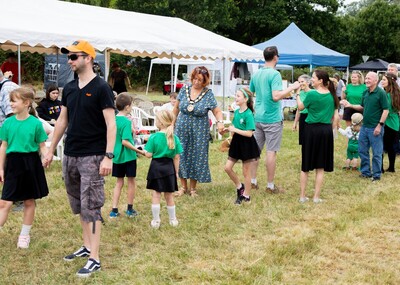 Chelmsford City Mayor, Cllr Linda Mascot taking part in Irish the dancing with the  Maureen Corr Irish Dancers