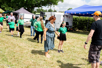 Chelmsford City Mayor, Cllr Linda Mascot taking part in Irish the dancing with the  Maureen Corr Irish Dancers