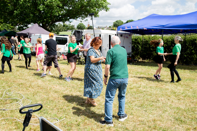 Chelmsford City Mayor, Cllr Linda Mascot taking part in Irish the dancing with the  Maureen Corr Irish Dancers