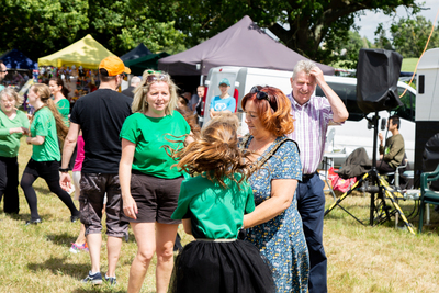 Chelmsford City Mayor, Cllr Linda Mascot taking part in Irish the dancing with the  Maureen Corr Irish Dancers