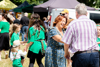 Chelmsford City Mayor, Cllr Linda Mascot taking part in Irish the dancing with the  Maureen Corr Irish Dancers