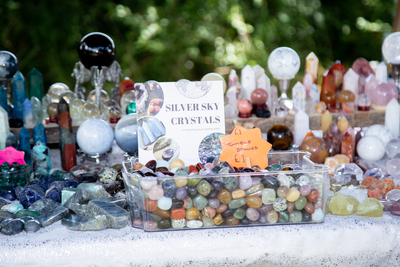 Silver Sky Crystals stall selling Crystals & incense