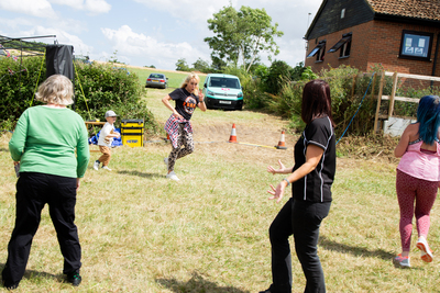 Charlene giving a Zumba demonstration - You can join her classes at our hall on a Thursday evening!