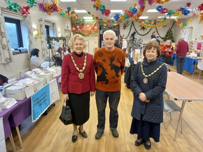 The Mayor of Chelmsford Councillor Janette Potter and Mayoress Councillor Jackie Galley who officially opened the event with the Village Hall Chairman Clive Vallis