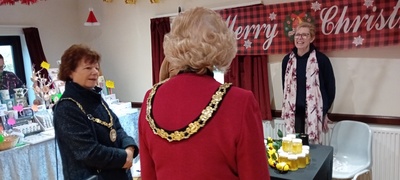 The Mayor of Chelmsford Councillor Janette Potter and Mayoress Councillor Jackie Galley at the Brock Hill Honey stall