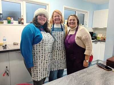 Trio of wonderful volunteers providing everyone with great bacon/sausage sandwiches and refreshments