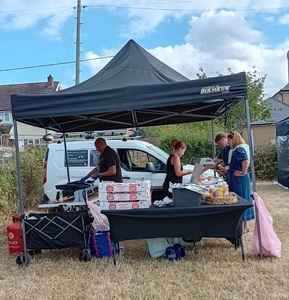 Great food being prepared and sold