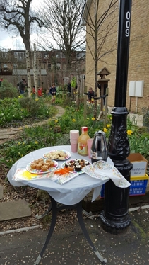 easter egg hunt view from table