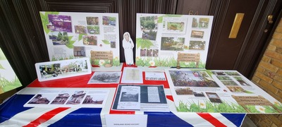 Party close up history of road display