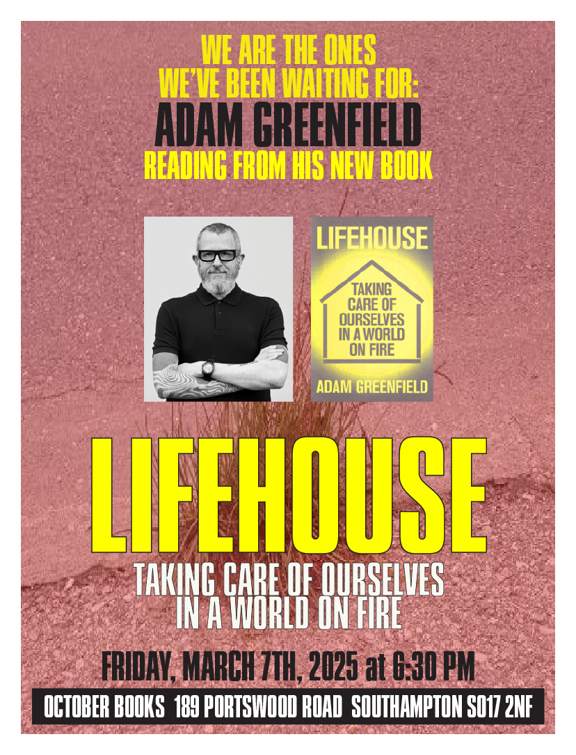 Poster for Adam Greenfield Lifehouse event