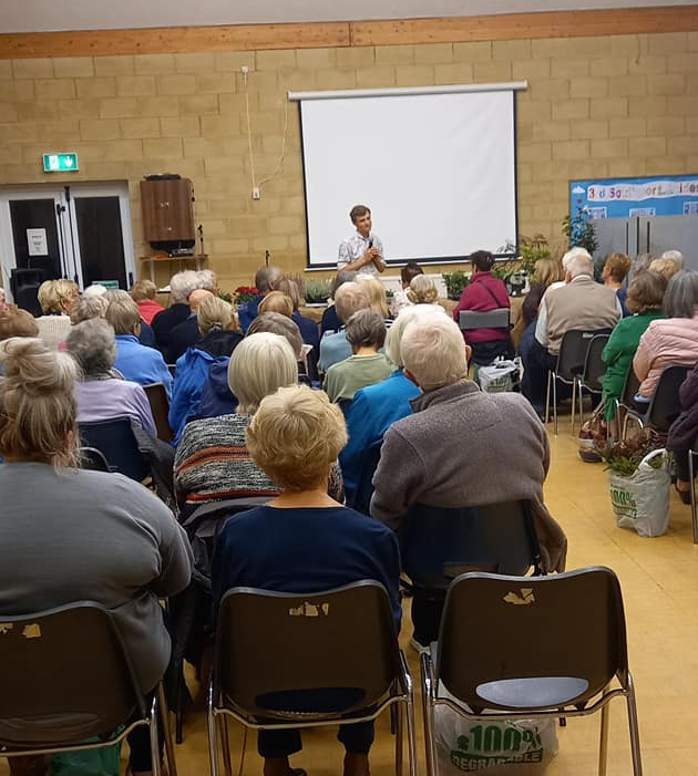 The audience at a talk in Emmanuel Church hall