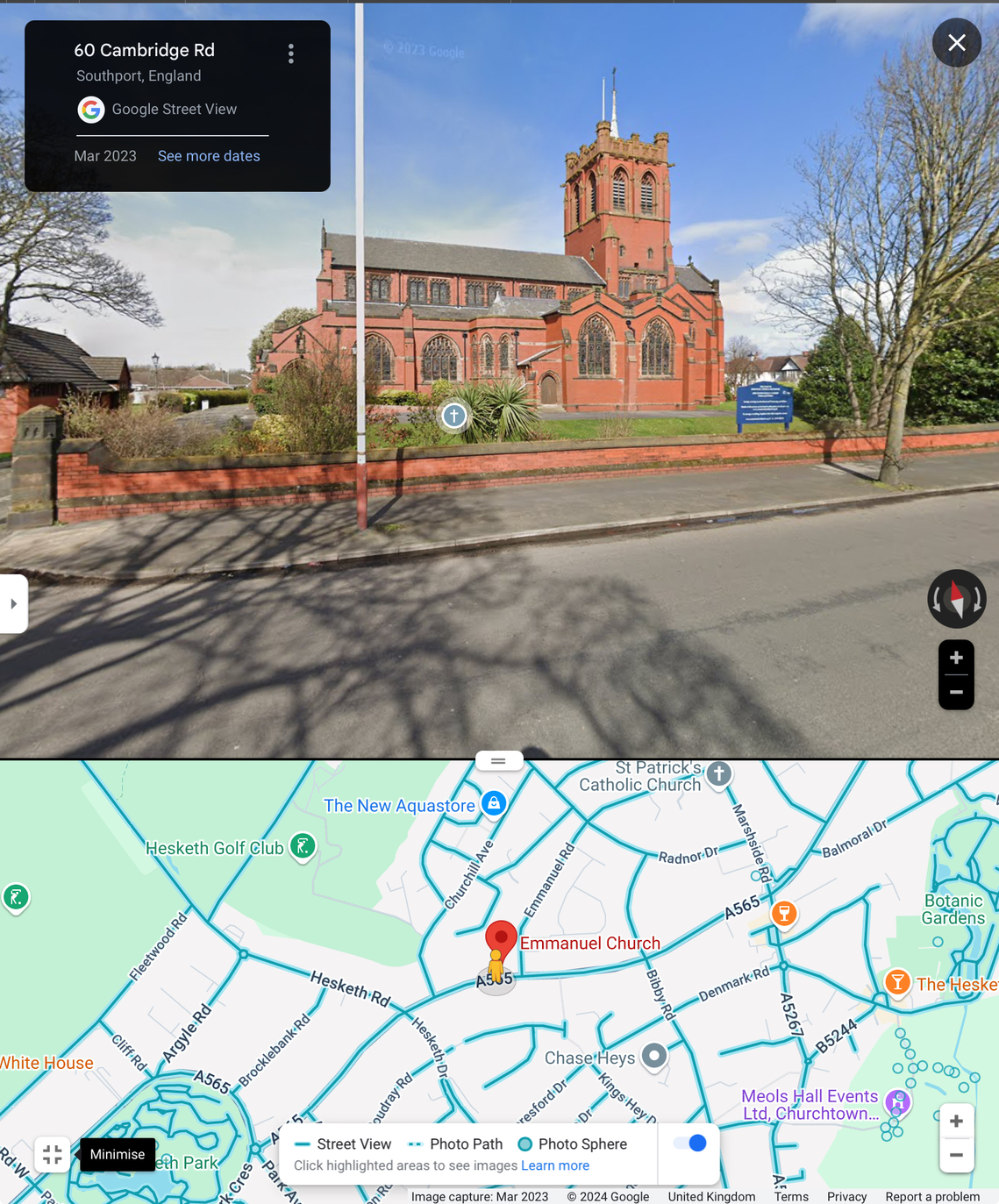 Google map of Emmanuel Church