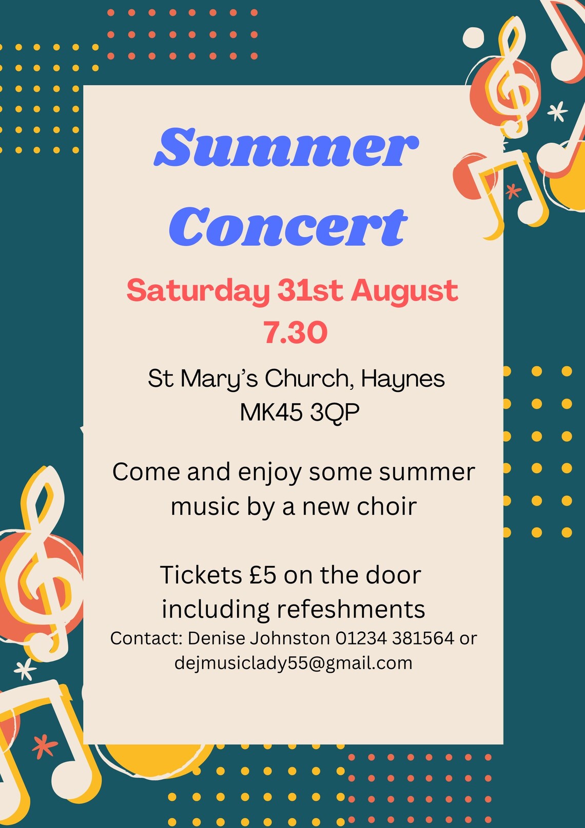 Details of the summer concert